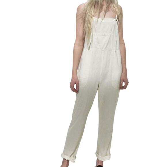 Lacausa Raw Silk Overalls size S Jumpsuit Pants in Cancas Pockets - Picture 1 of 9